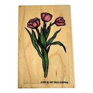 Graphistamp Tulip Flowers Wood Mounted Rubber Stamp 1997 Gloria Kreitzberg S1062